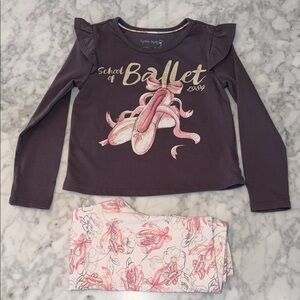 Cynthia Rowley Girls Ballet Graphic Top and Leggings Set 4Y